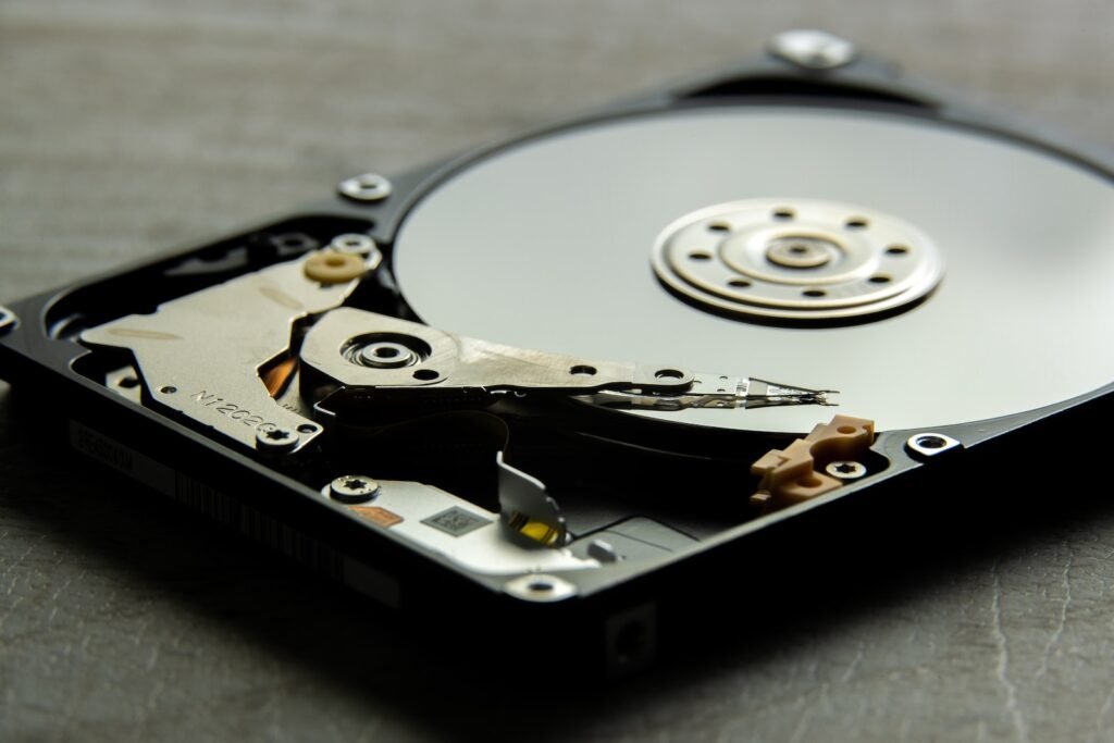 Black and Silver Hard Disk Drive